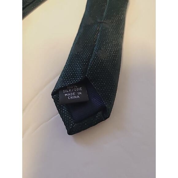 Michael Kors Silk Neck Tie Dark Forrest Green Textured Dots Classic Length 58" - Picture 6 of 6